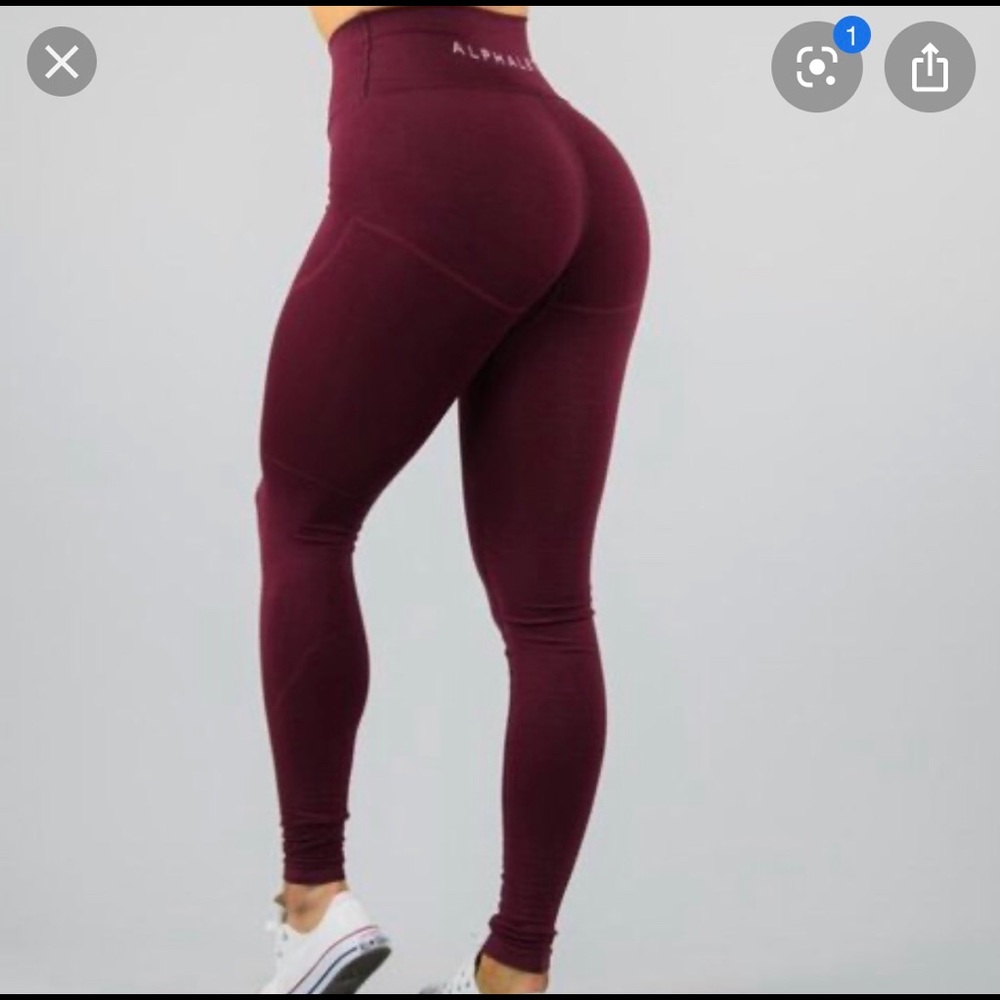 Garnet Red Alphalete Revival Leggings